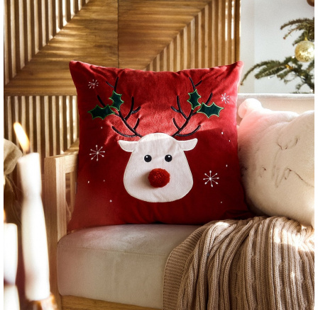 Povlak na polštář SOB s červeným bambulí 45x45 cm XM22 979914