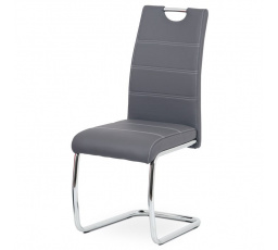 Jídelní židle, šedá, ekokůže, HC-481 GREY