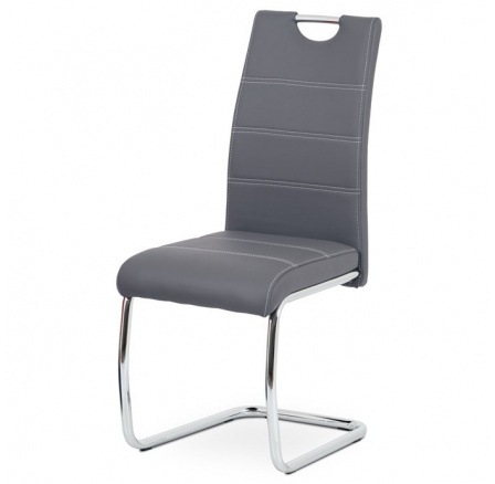 Jídelní židle, šedá, ekokůže, HC-481 GREY