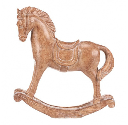 Koník houpací - 15 cm, polyresin, imitace dřeva Koník houpací - 15 cm, polyresin, imitace dřeva