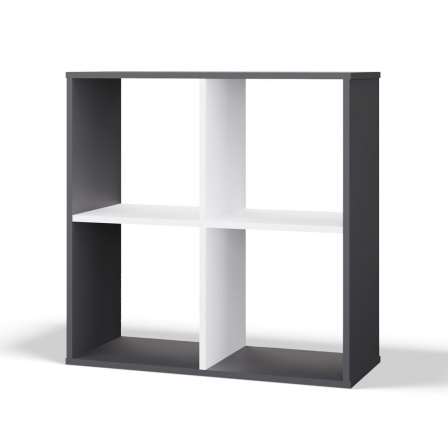 Regál Manja 2x2 antracit/bílá