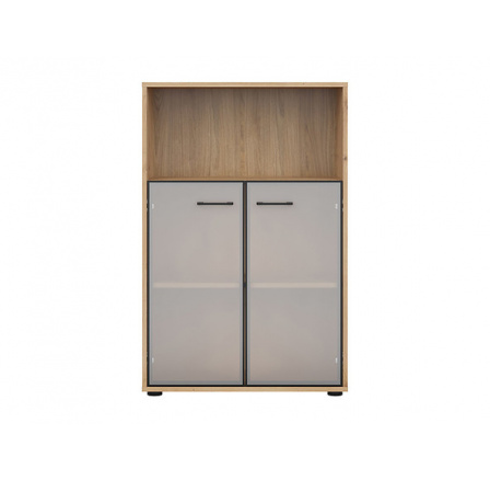Regál SPACE OFFICE REG2W/120 dub artisan/černý mat