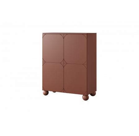Kredenc dvoudveřový se dvěma skrytými zásuvkami Sonatia II 120 cm - burgundská