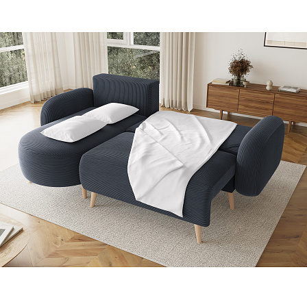 Bawal corner sofa with sleeping function and storage compartment, dark grey velvet, left-hand side Jarell 06 188x100 Left 1 Bawal corner sofa with sleeping function and storage compartment, dark grey velvet, left-hand side Jarell 06 188x100 Left 1