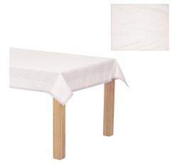 Ubrus vánoční - stříbrné okraje, bílý, 100% polyester, 130 x 220 cm