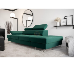 Sofa GALAXY II lenoška 235 cm - zelená, pravá strana