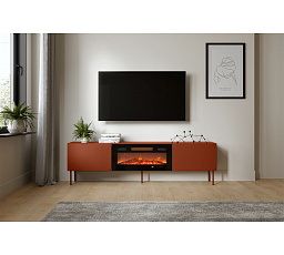 TV komoda RAFAEL 200 EF s elektrickým krbem, Brick Red