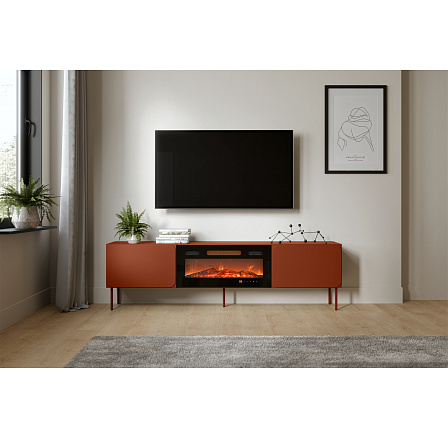 TV komoda RAFAEL 200 EF s elektrickým krbem, Brick Red TV komoda RAFAEL 200 EF s elektrickým krbem, Brick Red