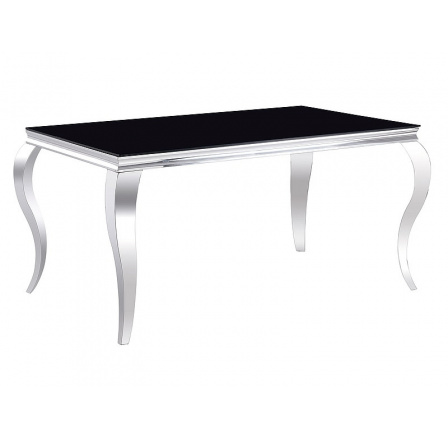 Jídelní stůl PRINC, černý/chrom, 150x90 cm
