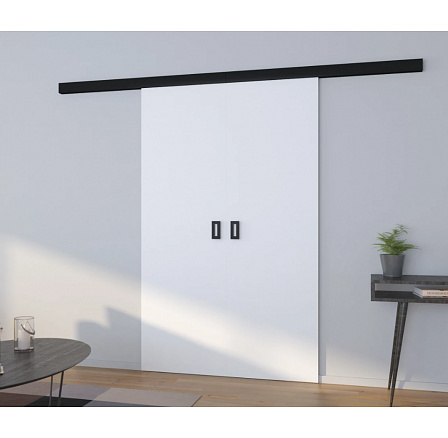 Dveře posuvné nástěnné dvoukřídlé TOPPO 140 White+Black