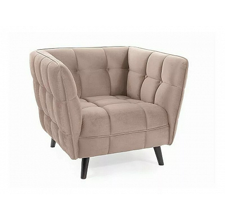 Křeslo CASTELLO 1 Velvet, béžový Bluvel 28/wenge Křeslo CASTELLO 1 Velvet, béžový Bluvel 28/wenge