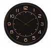 Hodiny nástěnné - pr. 60 cm, kovové, černé se zlatými čísly