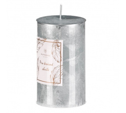 Svíčka metalická - 10 cm, bez vůně, parafín, modrá