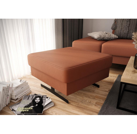 Taburet EMPORIO 70 x 70 cm přírodní kůže - Oranžová kůže Taburet EMPORIO 70 x 70 cm přírodní kůže - Oranžová kůže