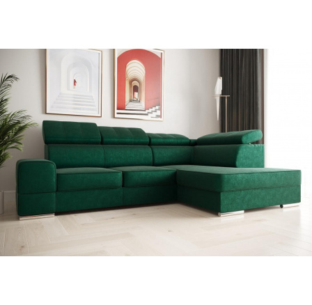 Rohová sedací souprava ROYAL I 260×185 - zelená , pravá