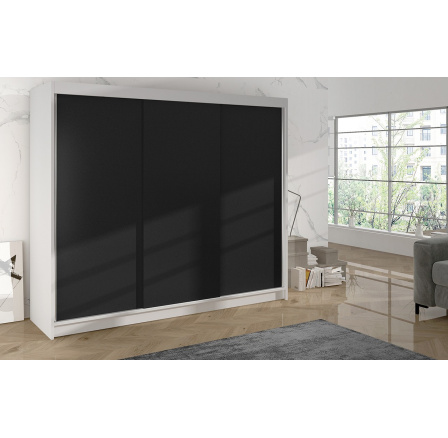 Skříň Debora II 200 - bílá/černá Skříň Debora II 200 - bílá/černá