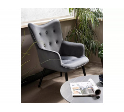 Křeslo CARMEN VELVET, Šedý Bluvel 14/Černý mat