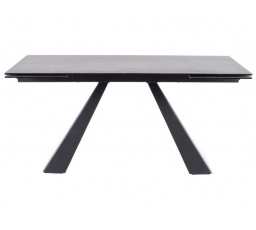 Jídelní stůl SALVADORE CERAMIC II, efekt šedého mramoru/černý mat - 120(180)x80