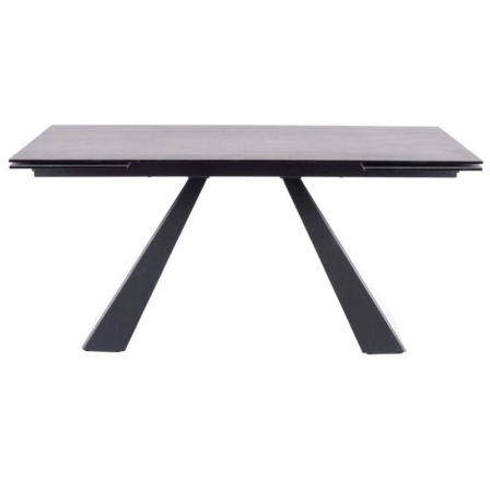 Jídelní stůl SALVADORE CERAMIC II, efekt šedého mramoru/černý mat - 120(180)x80