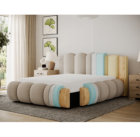 Oloroso bed 140x200 with metal frame and storage compartment, beige bouclé Royal 18 1 Oloroso bed 140x200 with metal frame and storage compartment, beige bouclé Royal 18 1