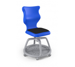 Židle studentská s úložným prostorem Soft velikost 6, šedá/modrá 