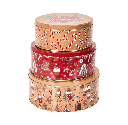 Sada 3 vánočních kovových krabiček Sada 3 vánočních kovových krabiček