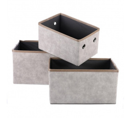 Koš látkový - skládací, cappuccino, cena za sadu 3 ks
