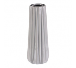 Váza keramická - glazovaná, světlá šedo-krémová