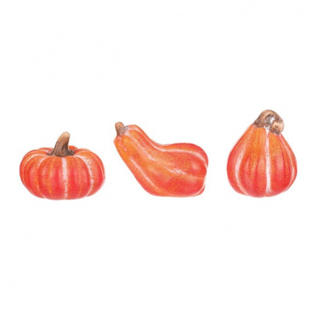 Dýně keramická - mix 3 druhů, oranžová, cena za 1 ks