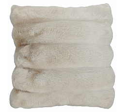 Polštář s výplní - umělá kožešina, 100% polyester, khaki, 45 x 45 cm