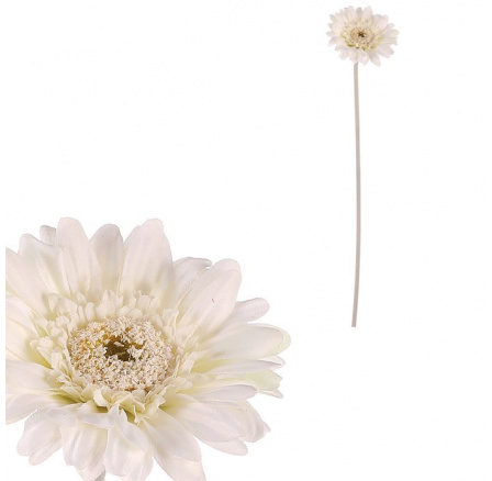 Gerbera - umělý květ na stonku, krémový
