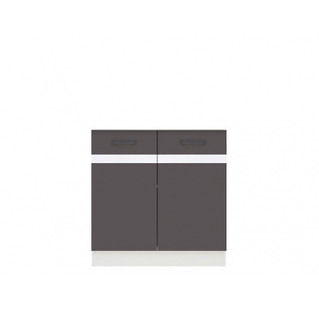Kuchyně Junona Line, dřezová skříňka DK2D/80/82, bílá/šedý wolfram