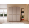 Šatní skříň Nicole 150 cm - starorůžová MDF / zlaté úchyty