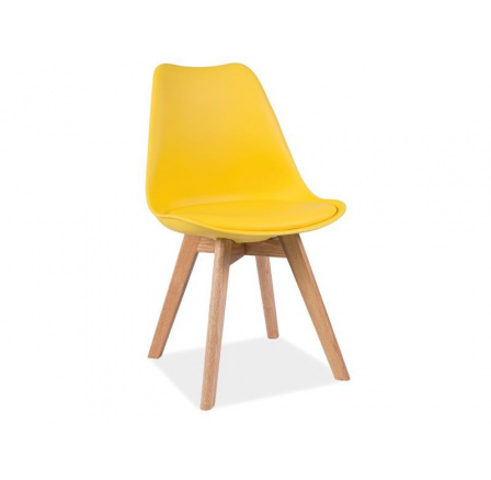 Jídelní židle KRIS, žlutá/dub