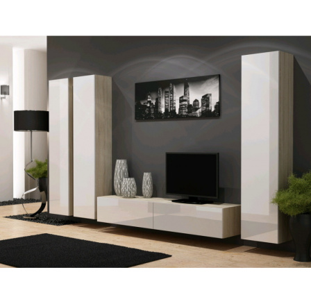 Obývací stěna VIGO 1 - sonoma-bílá