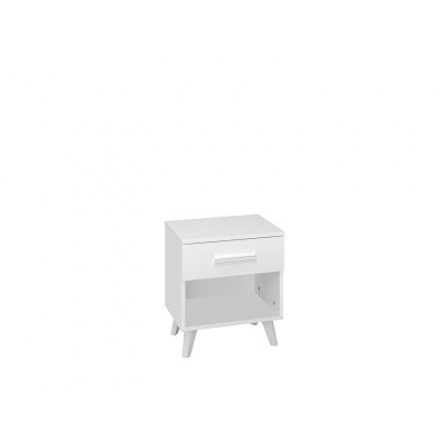 SANTANA 05 -Noční stolek 1S,lamino Bílá/bílý lesk (ML) (SECCO 1140501=1BALÍKY) (K150-E)NOVINKA