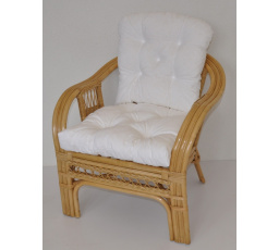 Ratanové křeslo Rio De Janeiro medové - polstr bílý