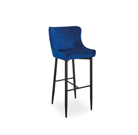 Barová židle COLIN B H-1 Velvet, černá/modrý Bluvel 86