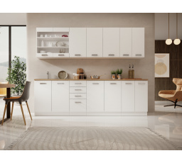 Meble Kuchenne BUBBLE 260 Biały+Dąb Lancelot