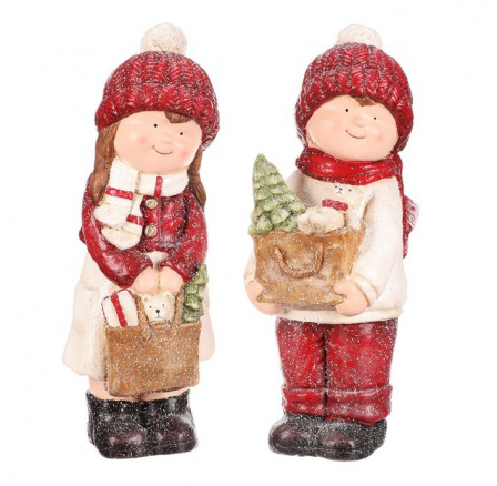 Děti s dárky - figurky z magnesia, mix 2, cena za 1 ks