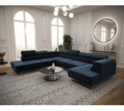 Rohová sedací souprava EMPORIO MAX II 300X350X180 - modrá , levá