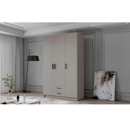 Skříň Arya I 120 - kašmír/černé úchytky