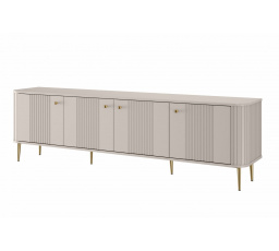 TV skříňka Vesper 4D 187 cm - kašmír / zlaté nohy