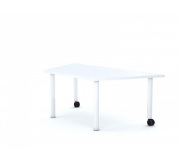Školní lavice MOVE Trapéz 1400x750x800, bílý rám/bílá deska velikost 6