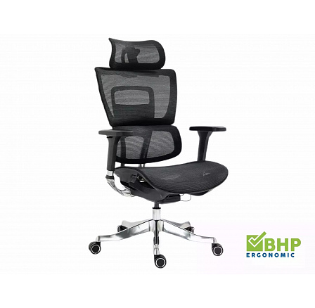 Otočné křeslo WINNER LUX, Černá/Chromová