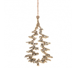 Stromek kovový - závěsná ozdoba, barva zlatá