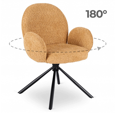 Otočná židle MUSSO Hořčicová Boucle
