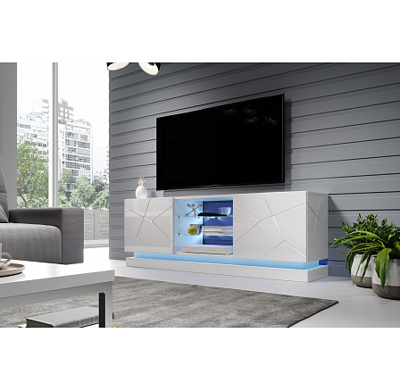 TV komoda QIU 160, bílá / bílý lesk TV komoda QIU 160, bílá / bílý lesk