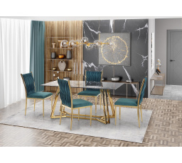 Jídelní stůl KONAMI, sklo/chromovaná ocel