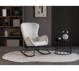 Houpací křeslo LIBERTO 3, bílá/černá